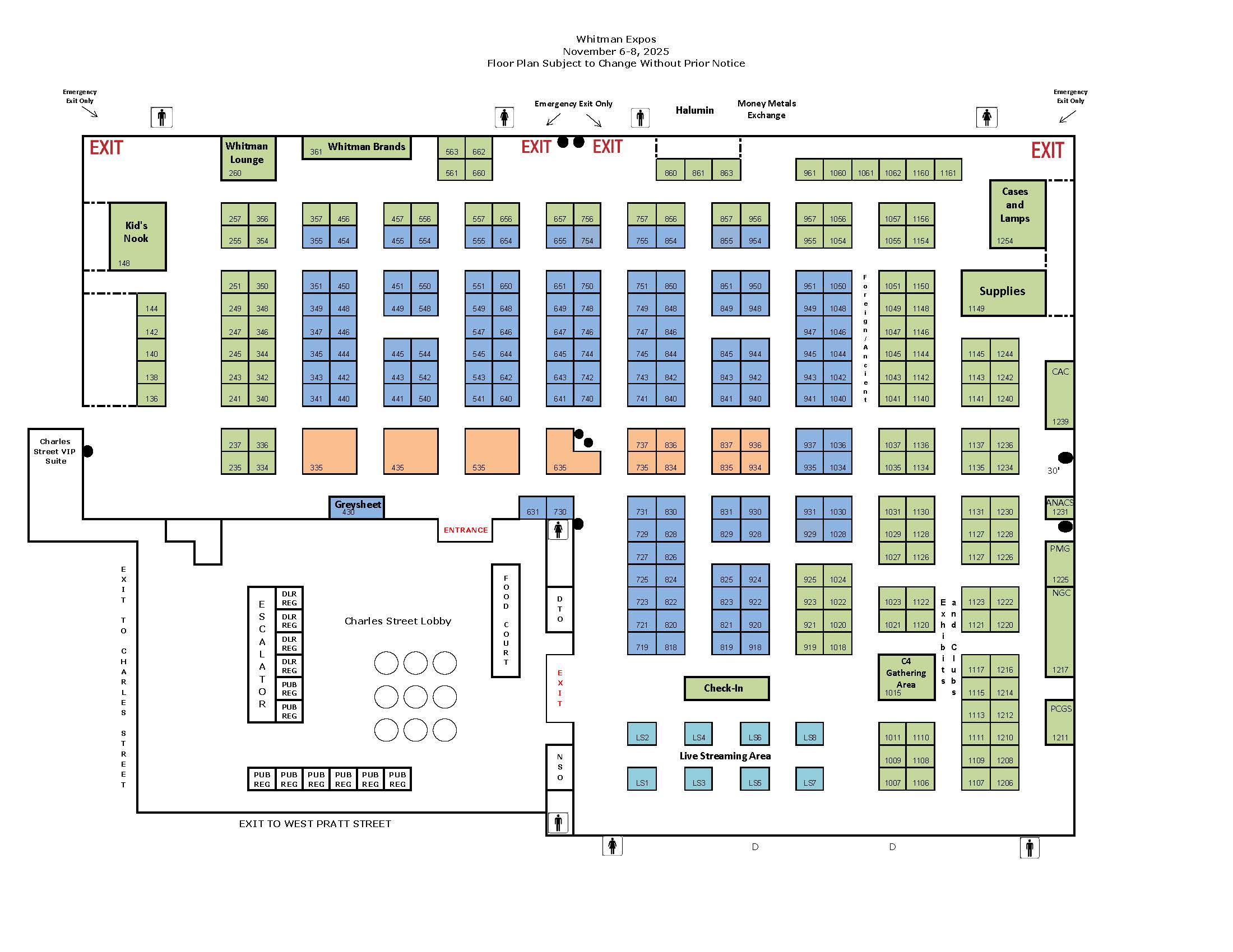 Baltimore Fall Expo 2026 floorplan — Exhibit Halls A, B & C